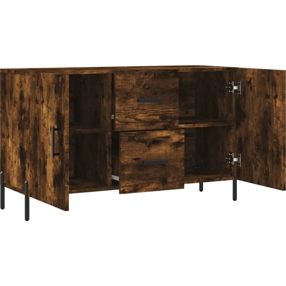 vidaXL Dressoir 100x36x60 cm bewerkt hout gerookt eikenkleurig