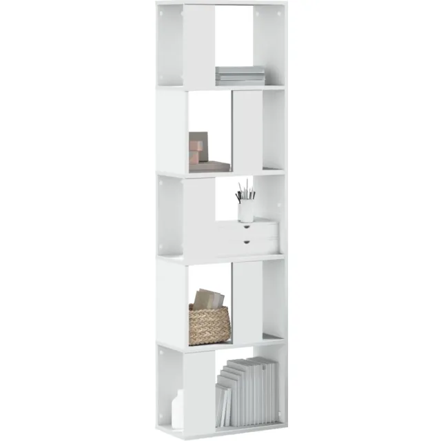 vidaXL Boekenkast 5-laags 45x23,5x162,5 cm bewerkt hout wit