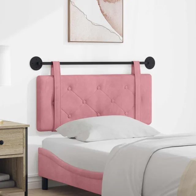 vidaXL Hangend hoofdbord Roze Fluweel
