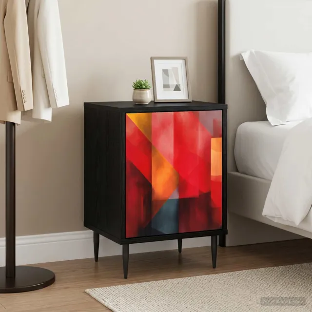 vidaXL Nachtkastje HEESCH Zwart eiken 36 x 33 x 51 cm Bewerkt hout, foto 2