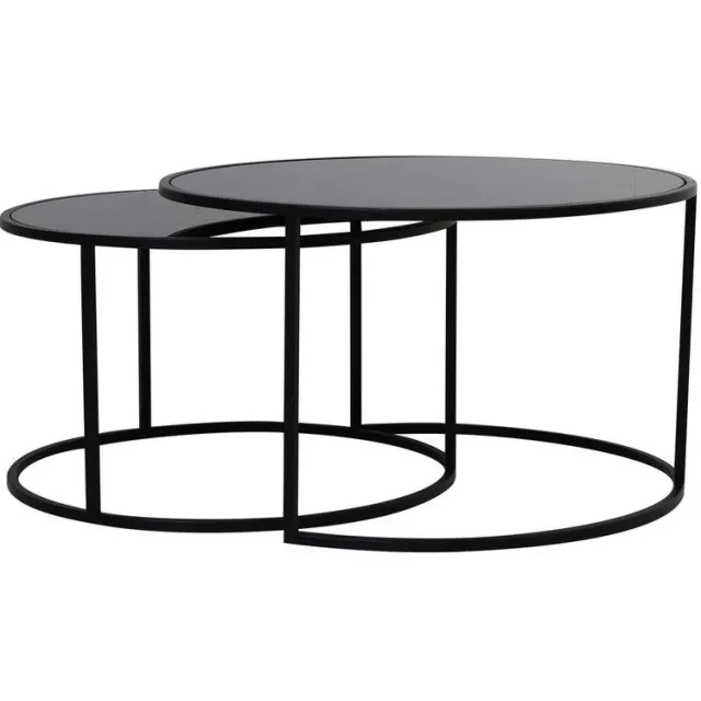 Light & Living Salontafel Duarte - Zwart - Ø65+Ø75cm - Modern