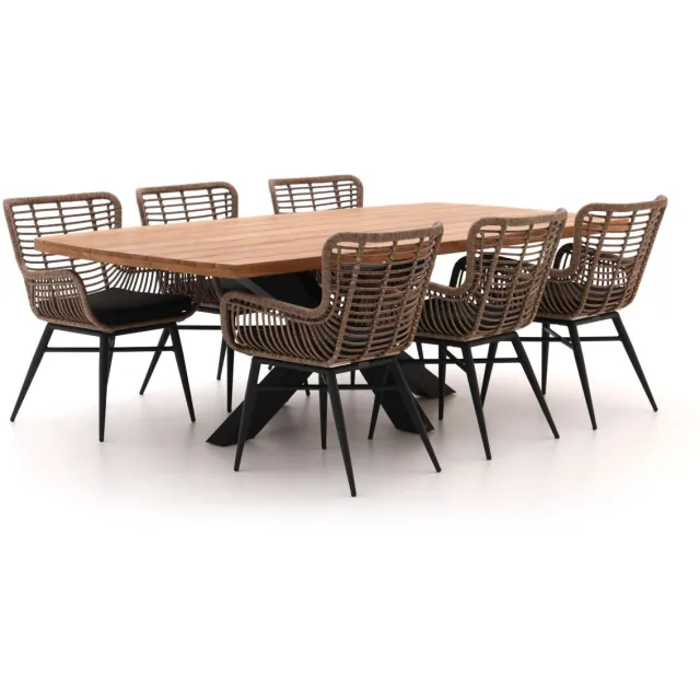Intenso Furniture Intenso Asti/Induno Deens Ovaal 240cm dining tuinset 7-delig Grijs