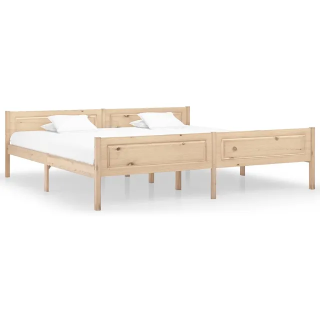 vidaXL Bedframe massief grenenhout 200x200 cm Bruin