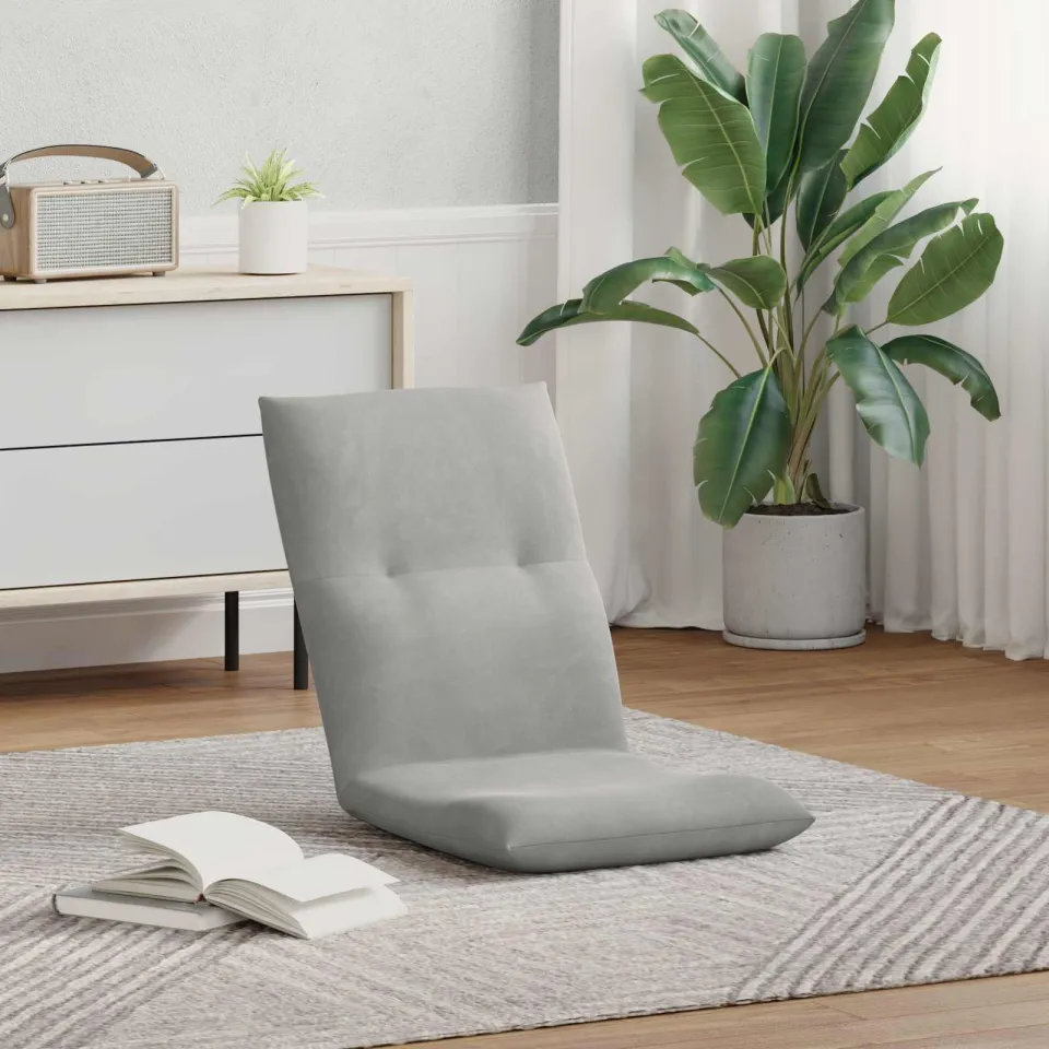 vidaXL Verstelbare vlo stoelen Lichtgrijs Fluweel, foto 3
