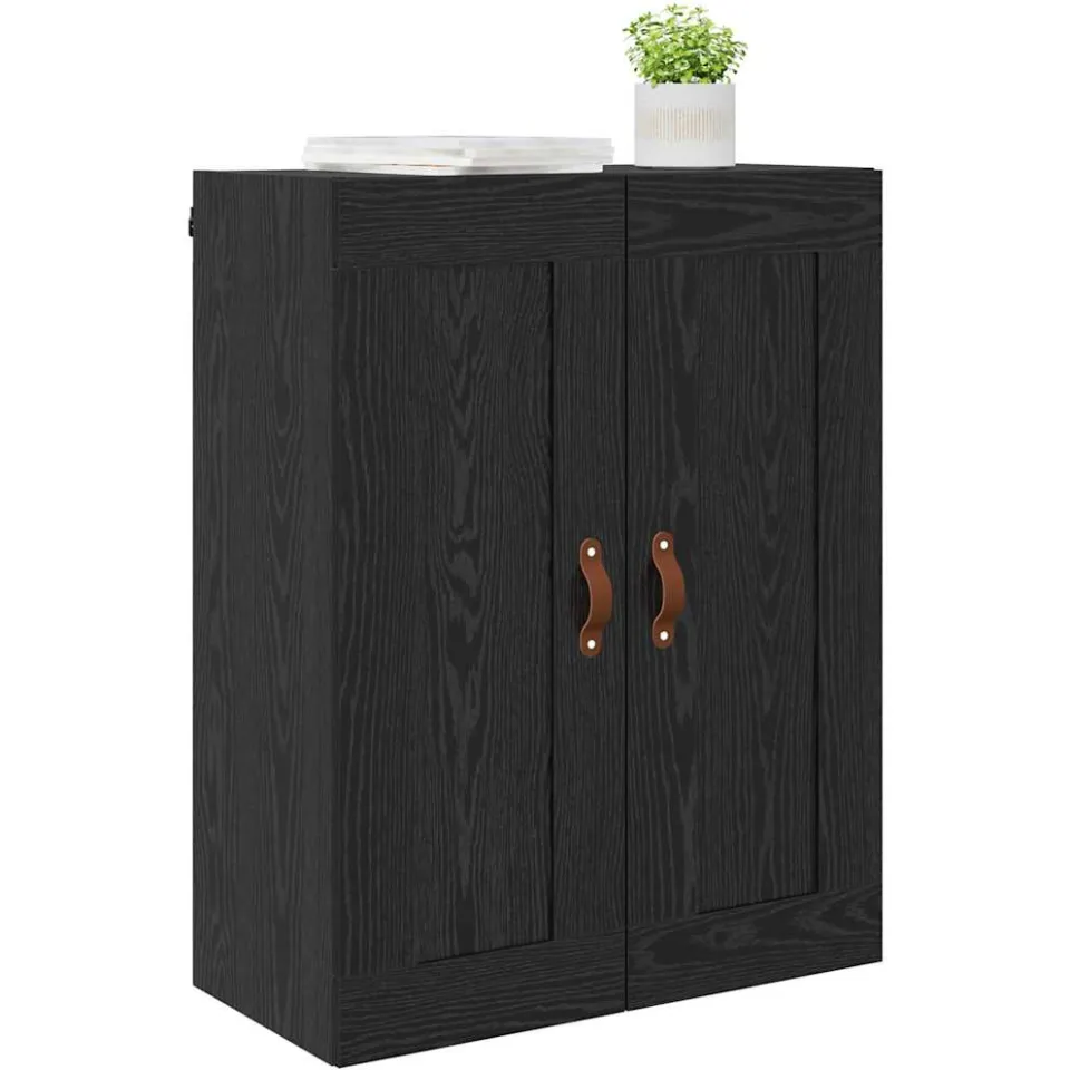 vidaXL Wandkast Zwart Eiken 69,5 x 34 x 90 cm Bewerkt hout