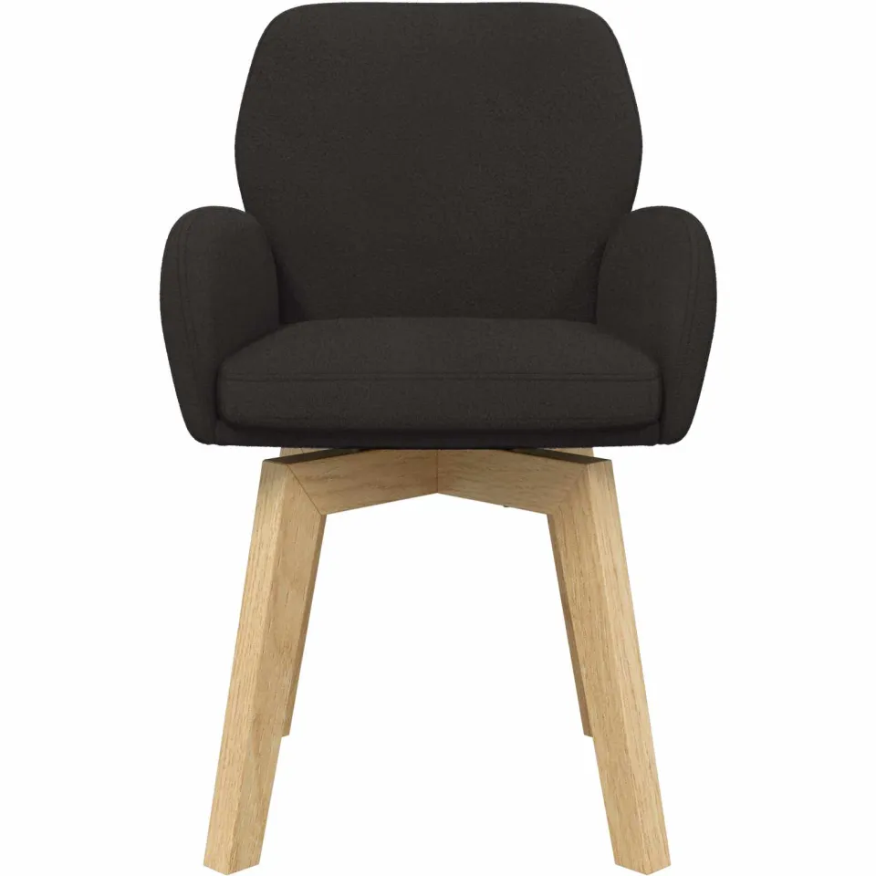 vidaXL Draai Eetstoelen 4 st Bouclé Zwart 54 x 58 x 87 cm