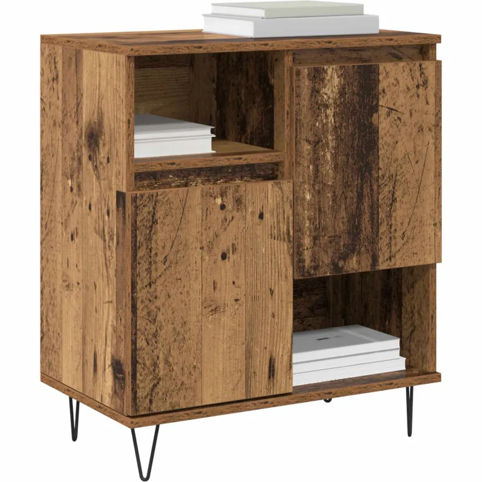 vidaXL Dressoir 2 st Oudhout 60 x 35 x 70 cm Bruin