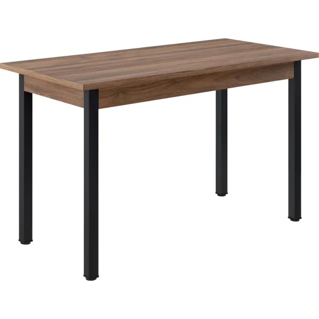 en.casa Eettafel Den Haag 120x60x75 cm walnootkleurig en zwart [en.casa]