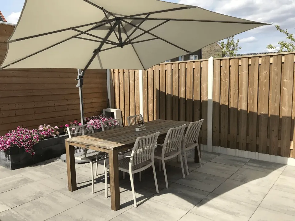 Apple Bee Hawaii/ROUGH-S 220cm dining tuinset 7-delig stapelbaar bruin, foto 3