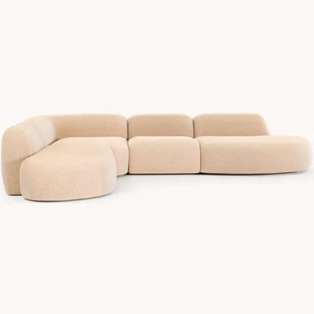 Westwing Collection XL modulaire hoekbank Wolke van bouclé Oranje