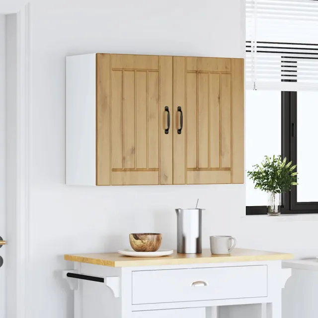vidaXL Keukenbovenkast Lucca bewerkt hout artisanaal eikenkleur Bruin