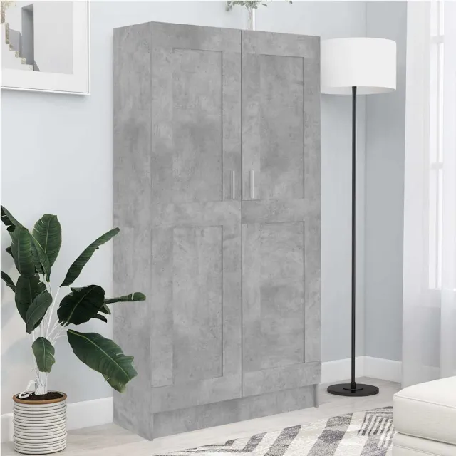 vidaXL Boekenkast 82,5x30,5x150 cm bewerlt hout betongrijs grijs, foto 2