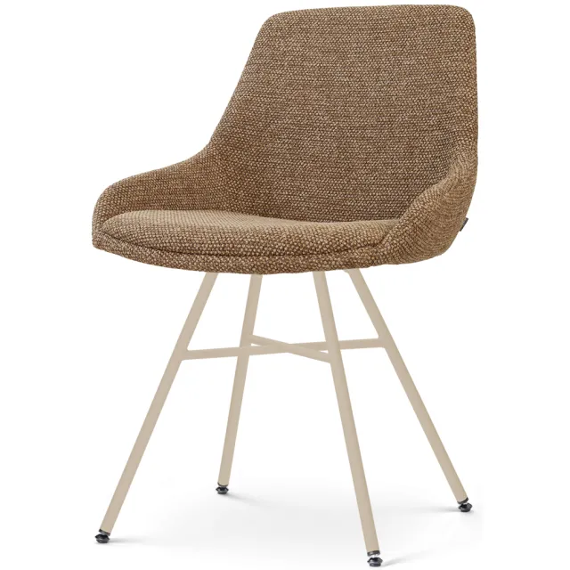 Nolon Noa-Isa eetkamerstoel bruin blend - beige onderstel