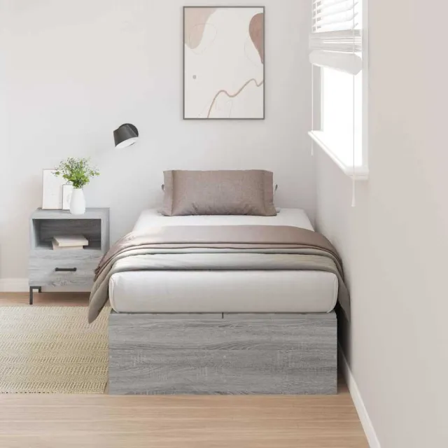 vidaXL Opbergbedframe Grijs Sonoma 100 x 200 cm Bewerkt hout