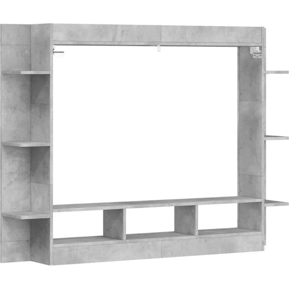 vidaXL Tv-meubel 152x22x113 cm bewerkt hout betongrijs grijs, foto 4