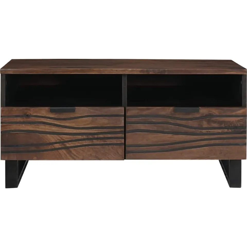 vidaXL Salontafel Walnotenhout 80 x 54 x 40 cm Bewerkt hout bruin, foto 3