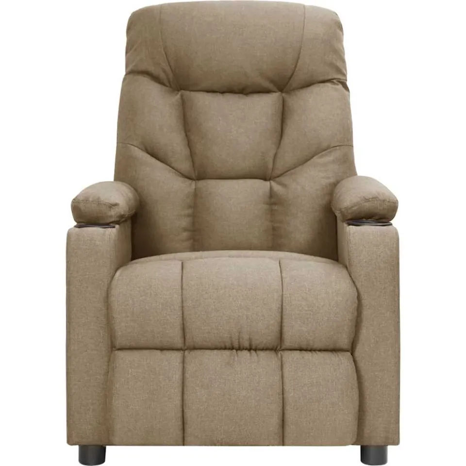 vidaXL Massagestoel elektrisch stof taupe