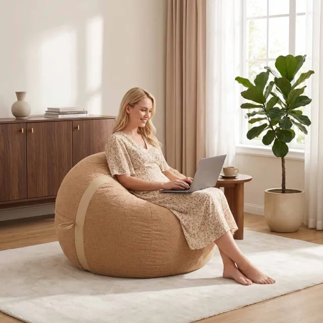 vidaXL Zitzakstoel Beige 124 x 96 x 96 cm corduroy