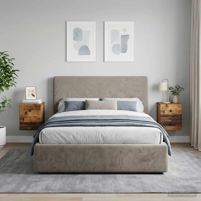 vidaXL Wandbeugel Bedkast 2 st Oud hout 34,5 x 33 x 40 cm Bewerkt hout bruin, foto 2