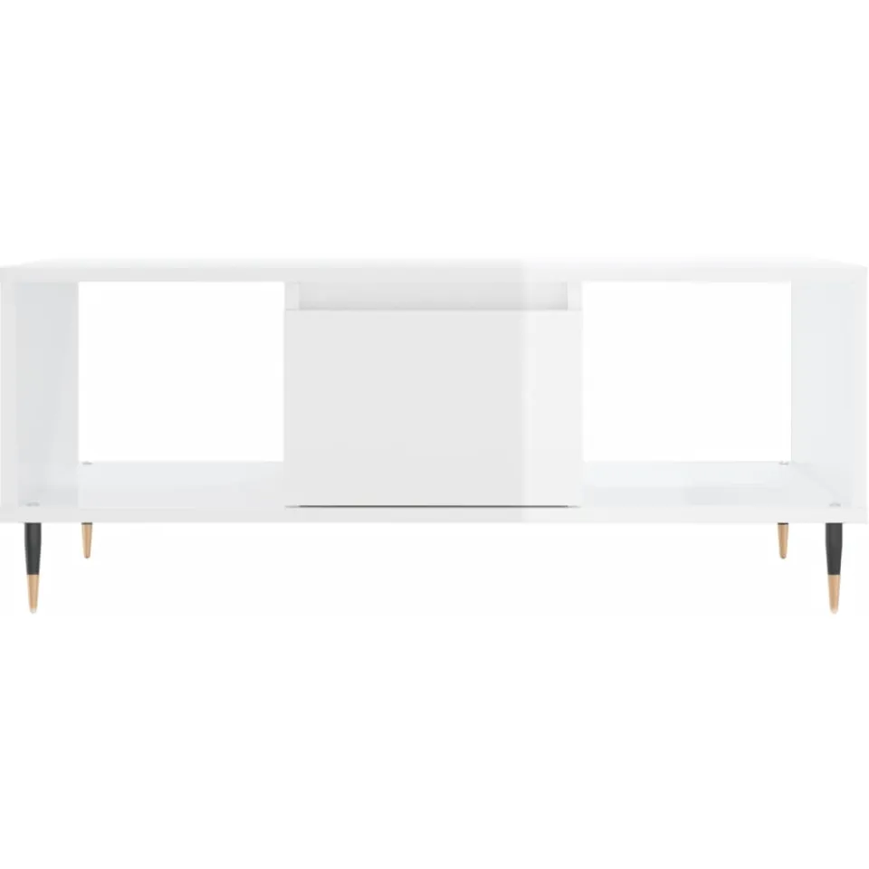 vidaXL Salontafel 90x50x36,5 cm bewerkt hout hoogglans wit
