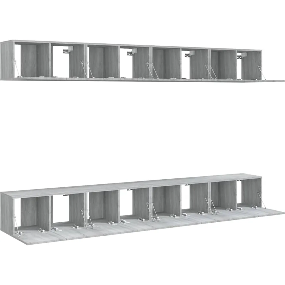 vidaXL Tv-meubelen 8 st 60x30x30 cm bewerkt hout grijs sonoma eiken