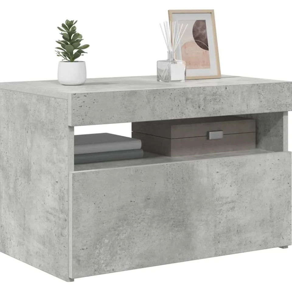 vidaXL Tv-meubel met LED-verlichting 60x35x40 cm betongrijs grijs, foto 3