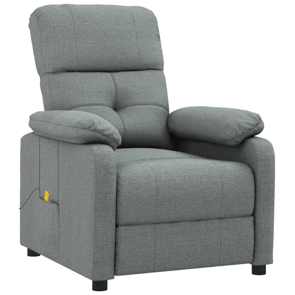 vidaXL Massagestoel stof donkergrijs grijs, foto 3