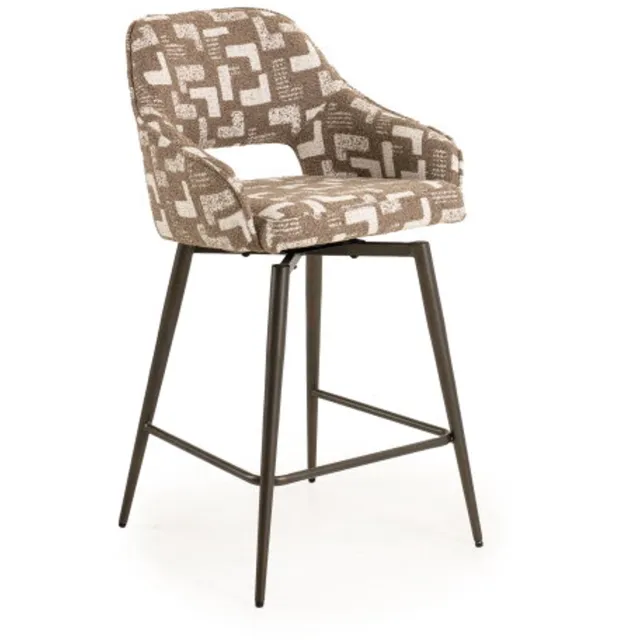 Moods Collection Barstoel Paris draaibaar Jupiter anodic bruin - Mosaic brown 15 - 65 cm