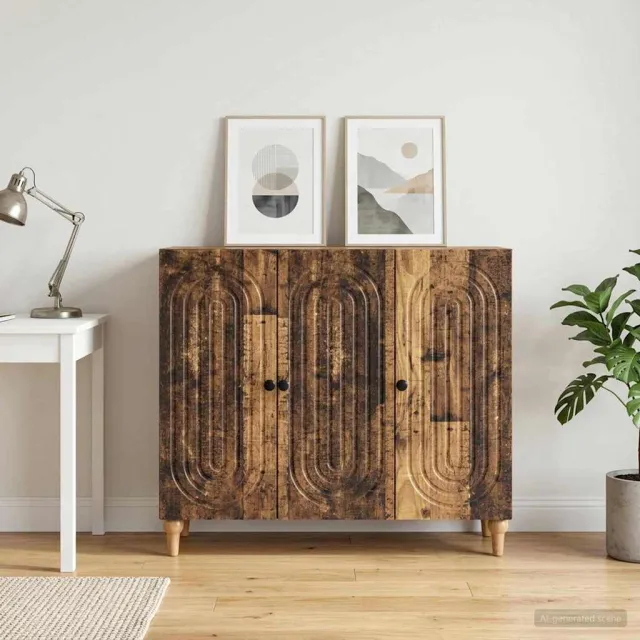 vidaXL Dressoir Oud hout 89 x 34,5 x 80 cm Bewerkt hout Bruin