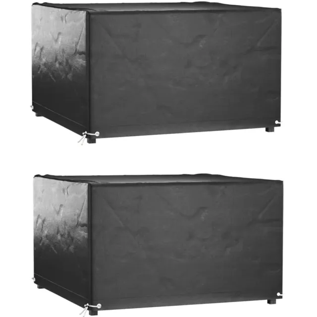 vidaXL Tuinmeubelhoezen 2 st 8 ogen vierkant 132x132x80 cm Zwart