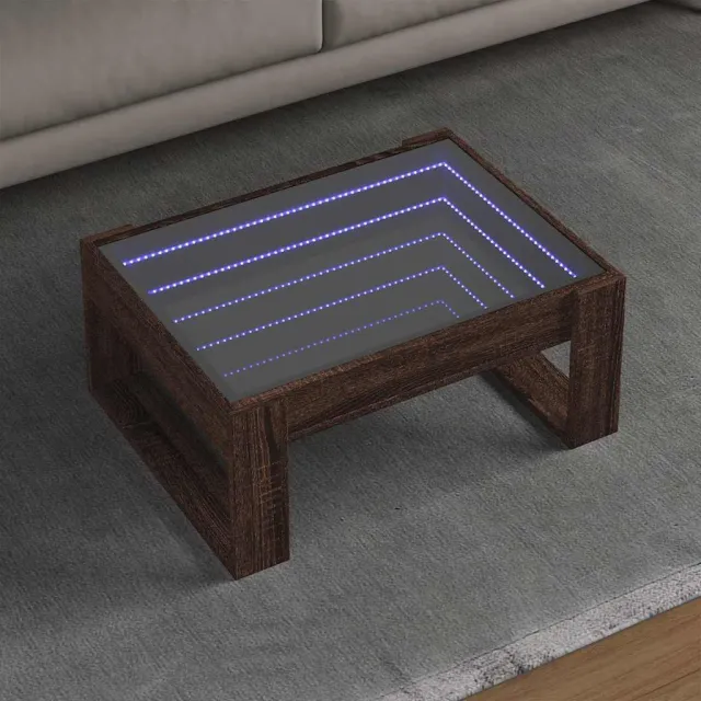 vidaXL Salontafel met Infinity LED 70x53x30 cm bruin eikenkleurig, foto 2