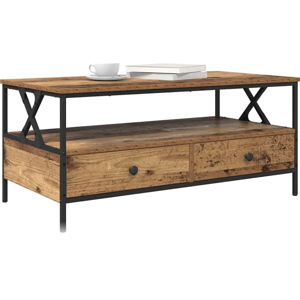 vidaXL Salontafel Oud hout 100 x 51 x 45 cm Bewerkt hout Bruin