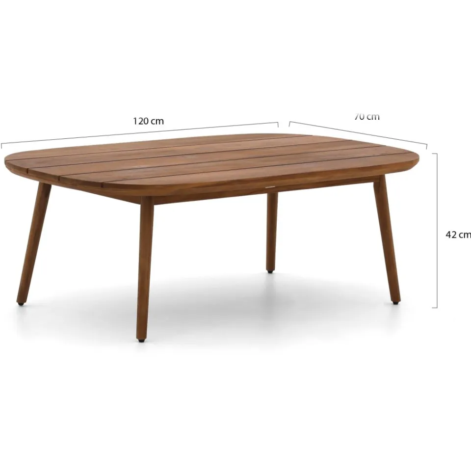 Bellagio tuinmeubelen Bellagio Brasimone lounge tuintafel 120x70x42cm bruin, foto 3