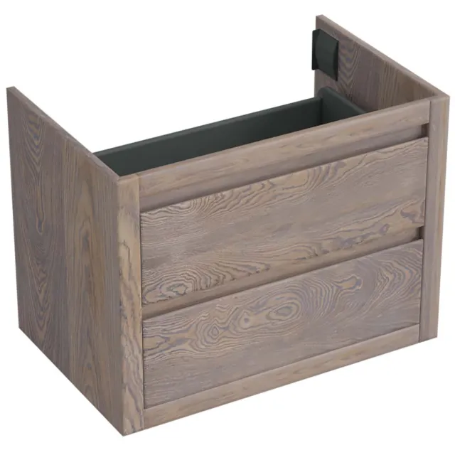 Forzalaqua Onderkast Forzalaqua Gela 80x51x60 Cm 2 Softclose Lades Eiken Silver Grey Bruin