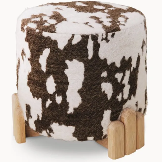 Little King Your Little King Poef Little - Little Moo - Dutch Design - Handgemaakt in Nederland - Eikenhout Zwart/Wit