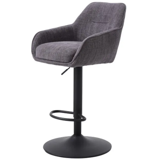 Meubelplaats Barstoel Avola grijs - Top 455 - hoogteverstelbaar - draaibaar - barstoelen set van 2