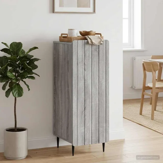 vidaXL Dressoir Grijs sonoma 34,5 x 33 x 92 cm Bewerkt hout, foto 2
