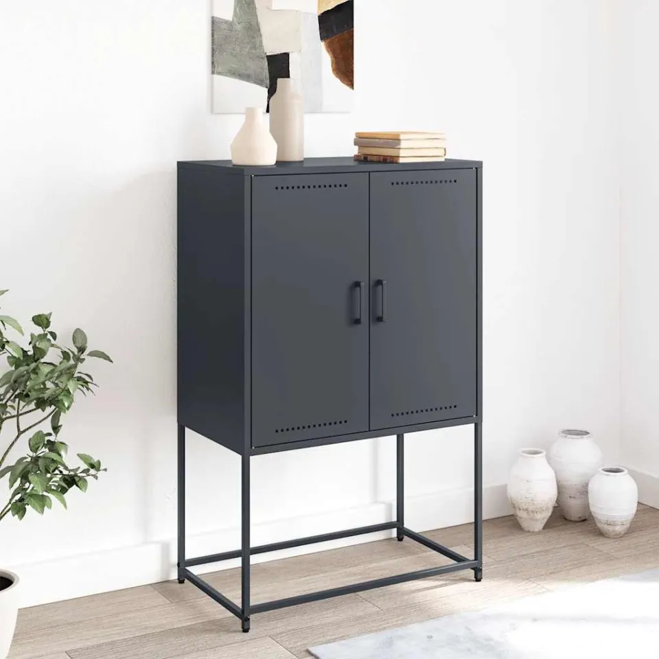 vidaXL Hoge kast 68,5x38,5x107 cm staal antracietkleurig, foto 2