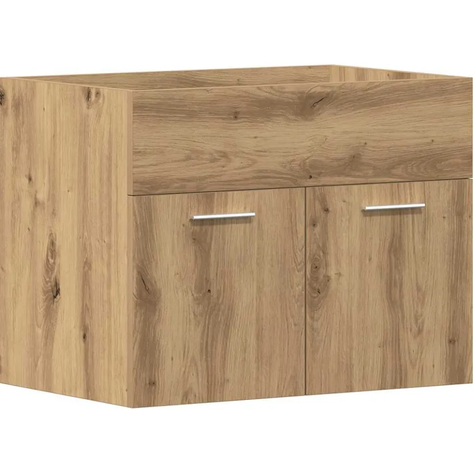 vidaXL Wastafelkast 60x38,5x46 cm bewerkt hout artisanaal eikenkleur
