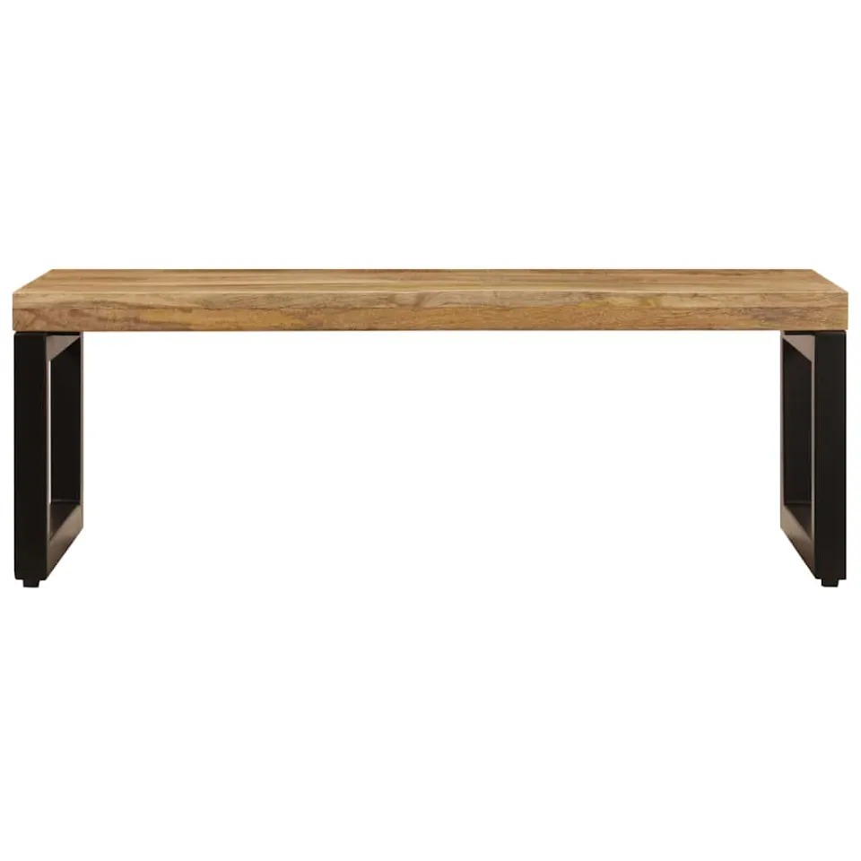 vidaXL Salontafel 100x50x35 cm massief mangohout en staal, foto 3