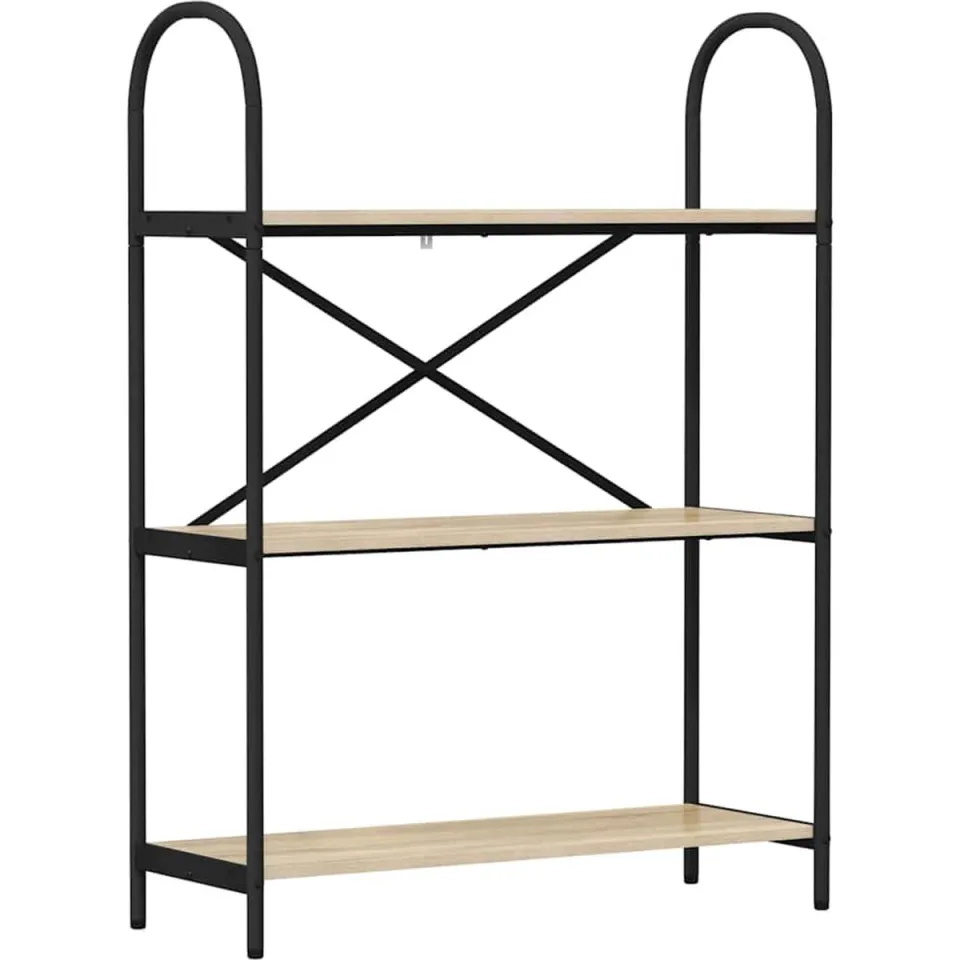 vidaXL Boekenkast 3-laags 80 x 30 x 109 cm Bewerkt hout Sonoma Eiken, foto 3