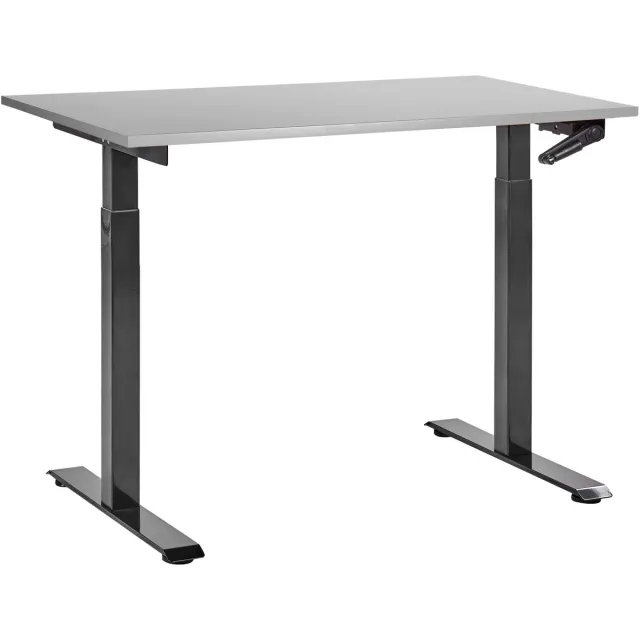 Beliani DESTINES - Verstelbaar bureau - Grijs/Zwart - 120 x 72 cm - MDF