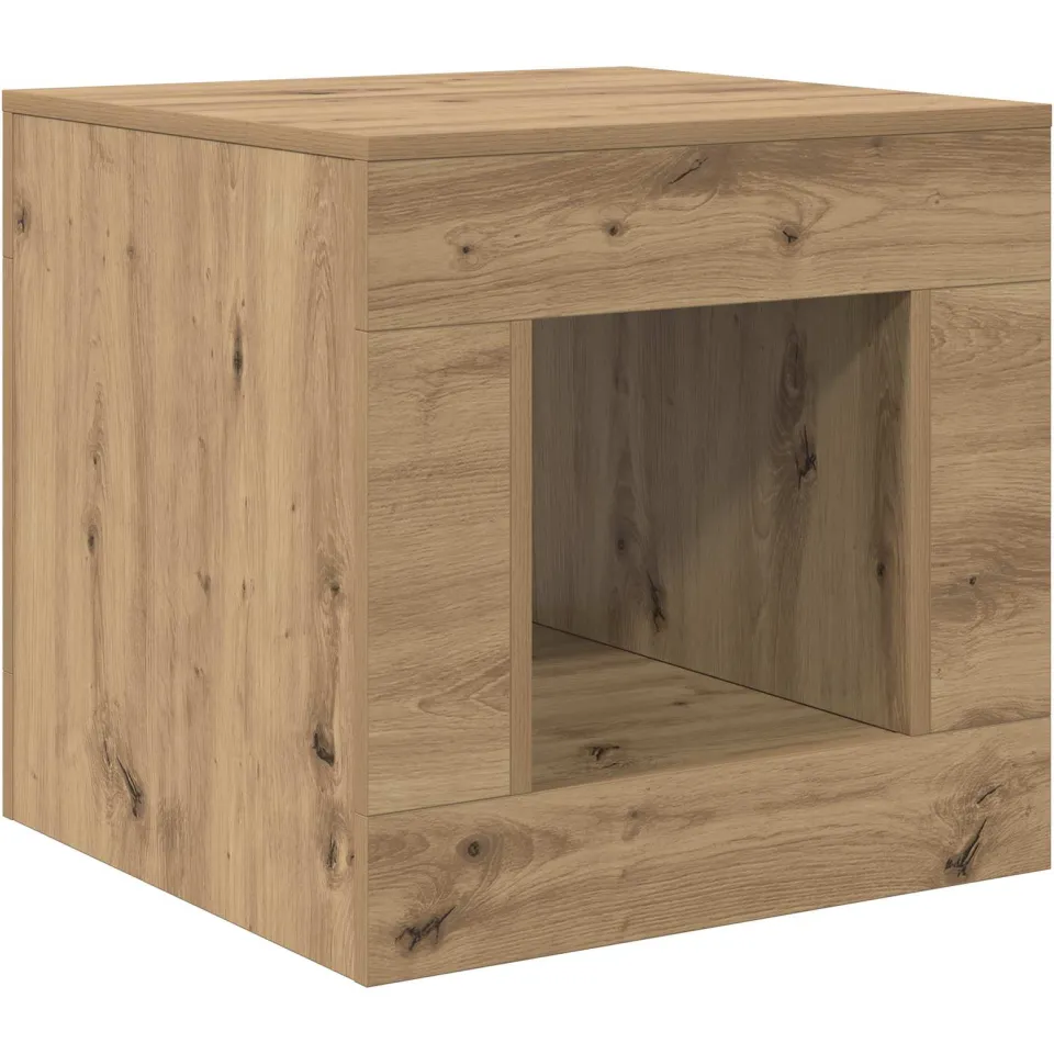 vidaXL Salontafel Artisan Eik 51.5 x 50 x 50 cm Bewerkt hout bruin, foto 3