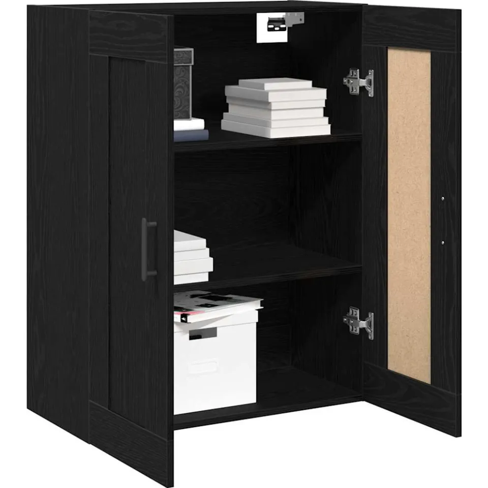 vidaXL Wandkast Zwart Eiken 69,5 x 34 x 90 cm Bewerkt hout