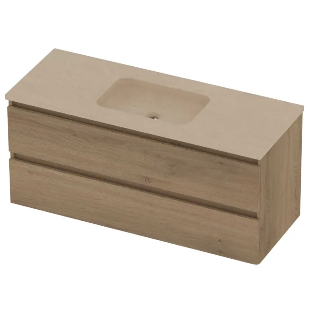 Basic-Line Rocky 46 Badmeubelset Hardsteen 120x46x54 cm R46SSEPO1200 Pure Oak Sand Stone Beige