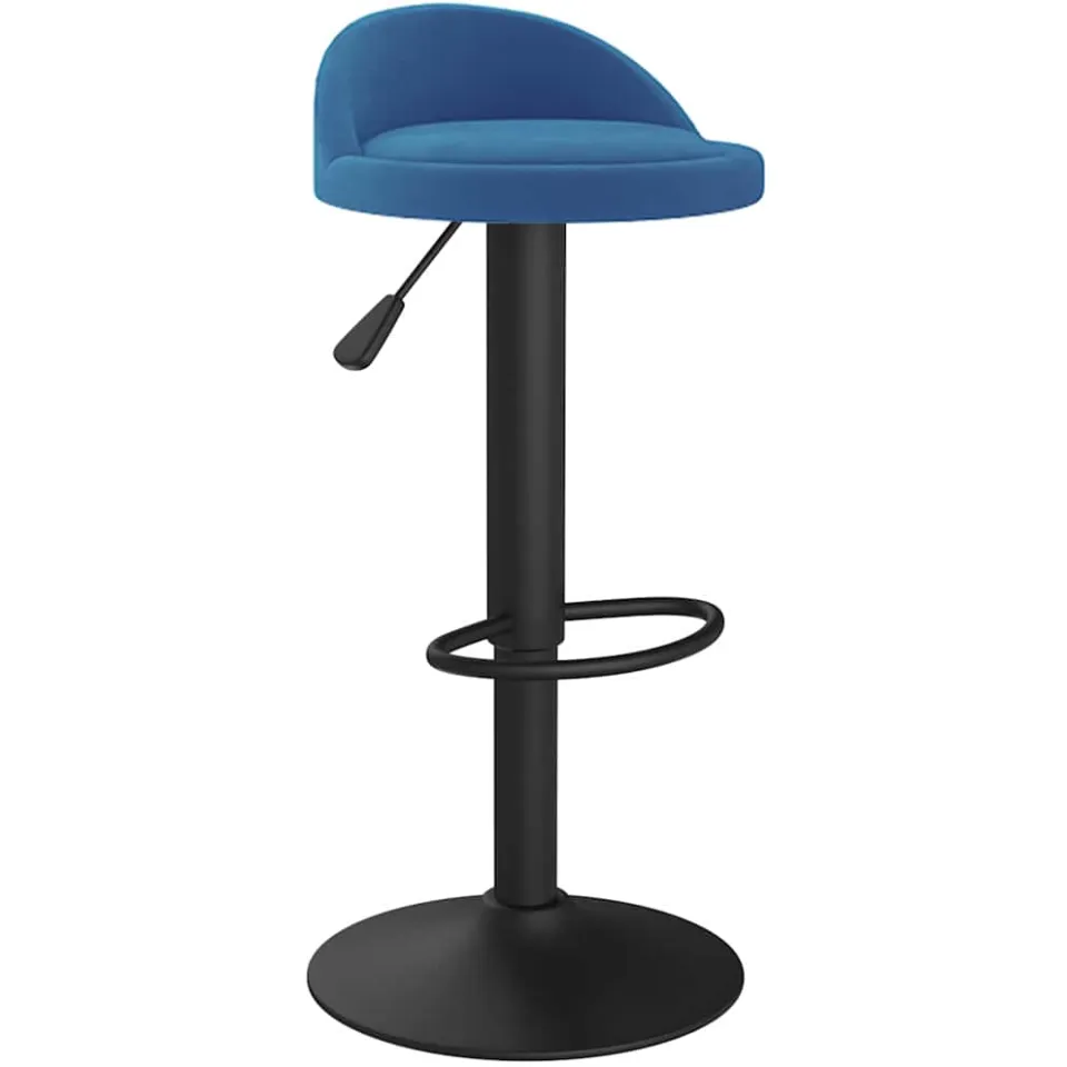 vidaXL Barkrukken 2 st fluweel blauw