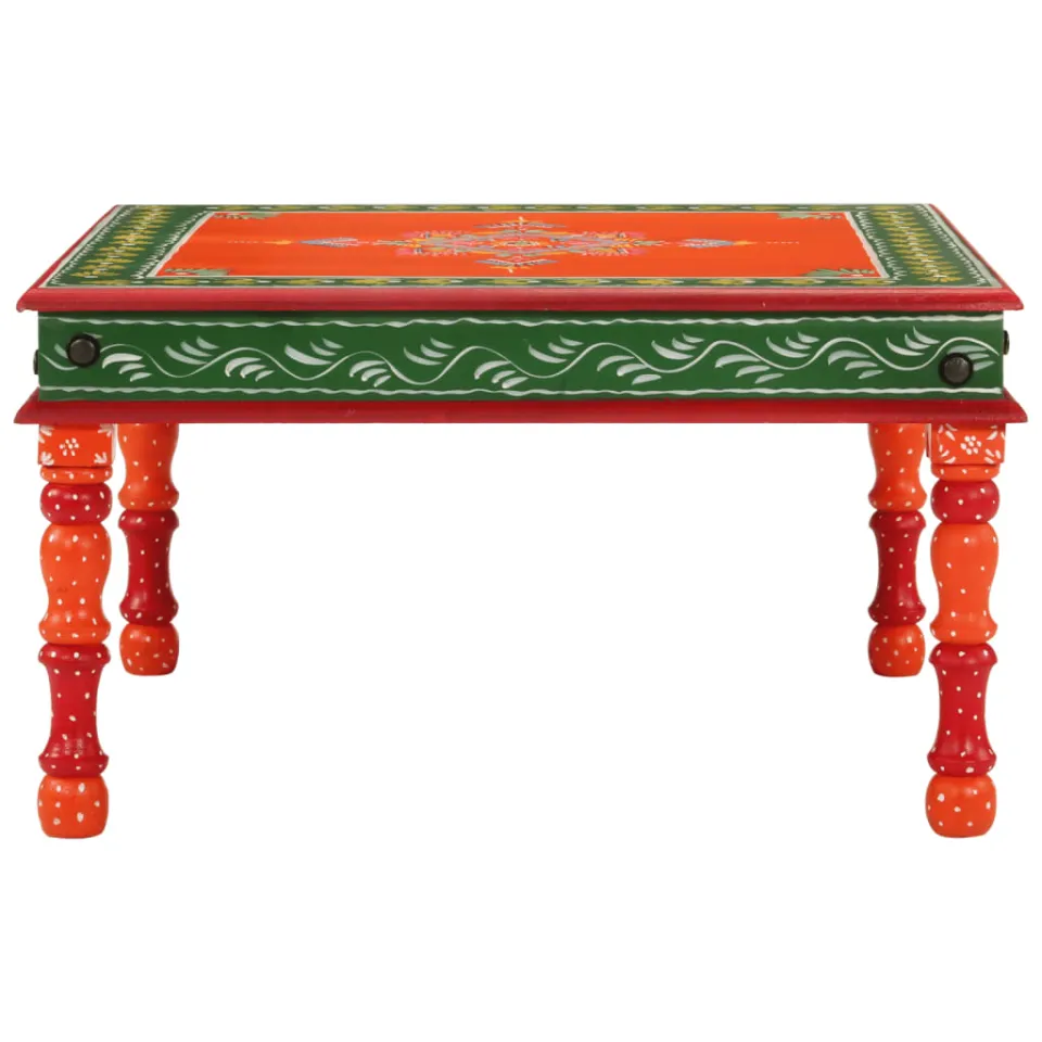 vidaXL Salontafel handbeschilderd massief mangohout oranje