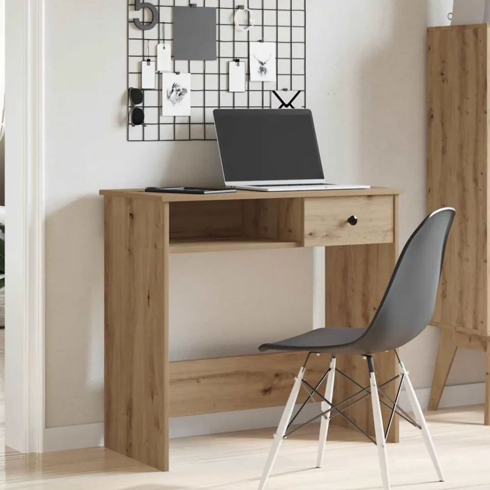 vidaXL Bureau 80x40x75 cm bewerkt hout artisanaal eikenkleurig, foto 2