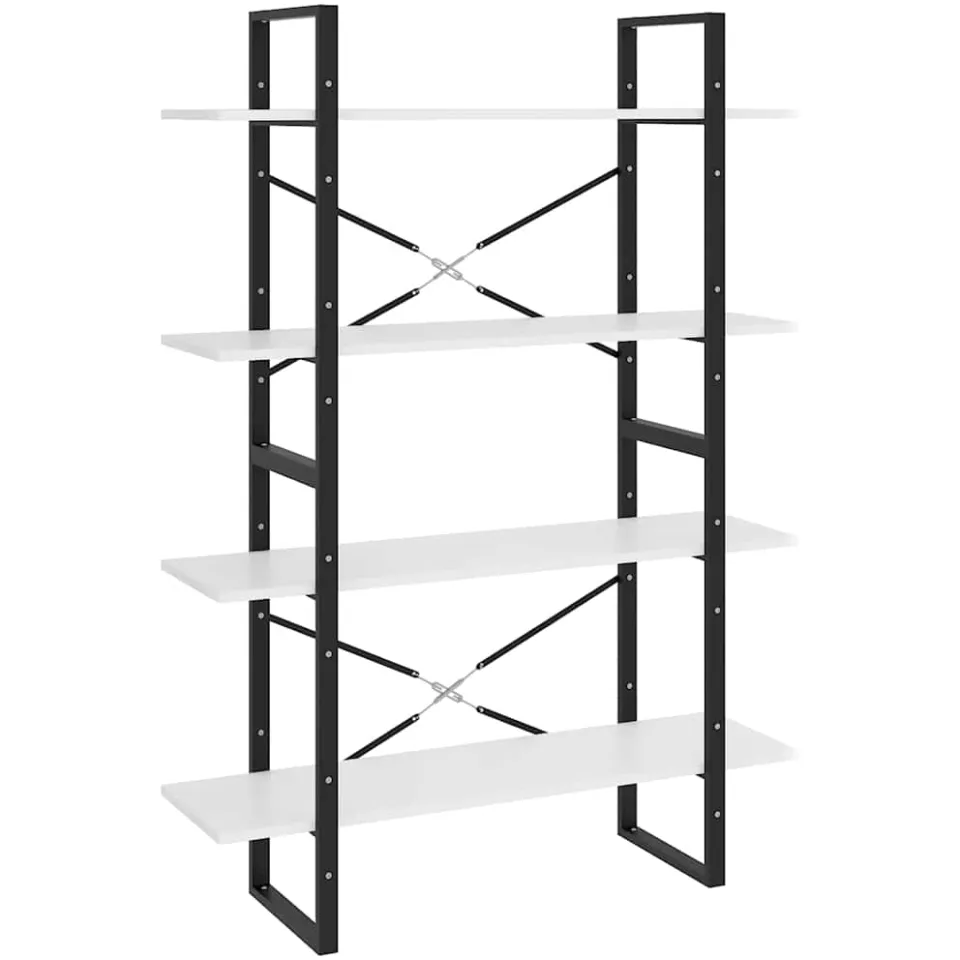 vidaXL Boekenkast met 4 schappen 100x30x140 cm bewerkt hout wit