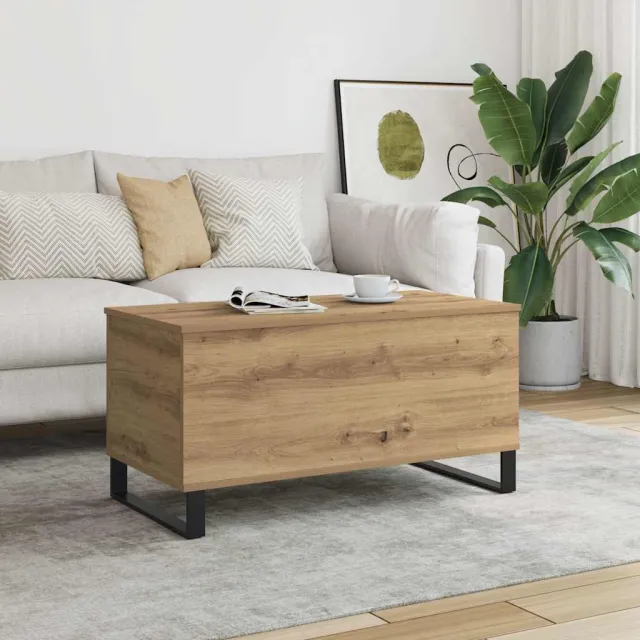 vidaXL Salontafel 90x44,5x45 cm bewerkt hout artisanaal eikenkleurig Bruin